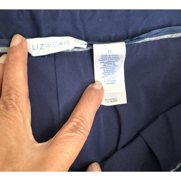 Lizwear Womens Navy Skort Side Zipper/Pockets Size 16 Cotton/Polyester - Picture 3 of 8